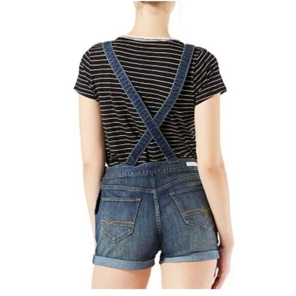 Denizen by Levi's Loose Fit Cuffed Dark Blue Denim Jean Shortall Size XS - Picture 2 of 10